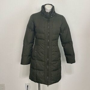Larry Levine Olive Green Gorpcore Comfort Down & Feathers Puffer Jacket Size S